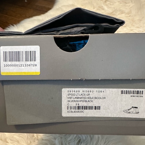 Balenciaga Speed LT Lace Up Sneakers Silver Metallic Sock Trainers w/ Box - Picture 7 of 9
